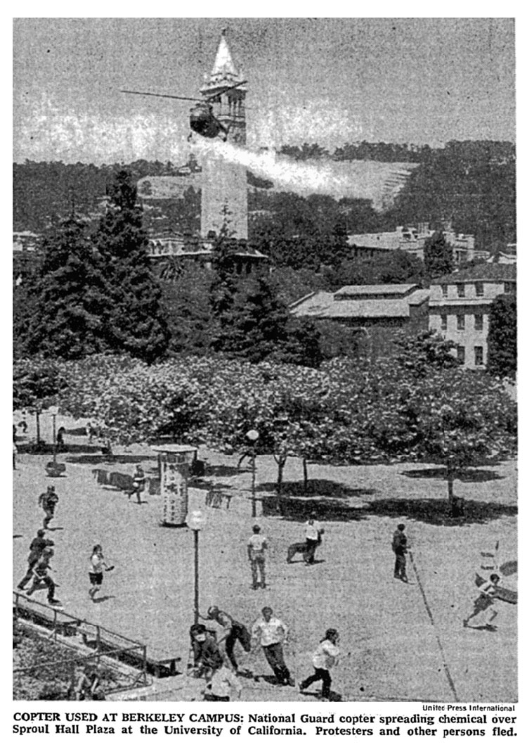 Copter Used at Berkeley Campus NYT photo 1969